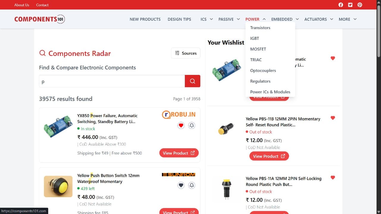 Component 101: Parts Search + Chrome Extension