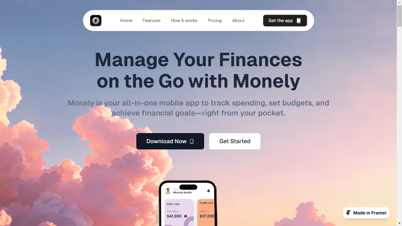 Monely: Pixel-Perfect Frontend Clone
