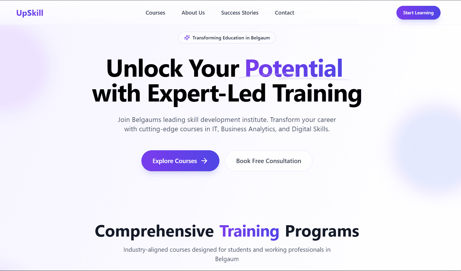 Upskill Academy – Professional IT Training Platform